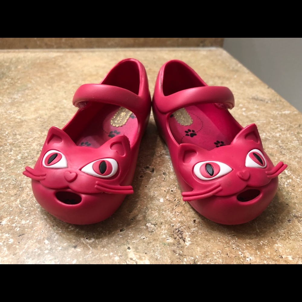 Mini Melissa Pink Cats Size 6 EUC
